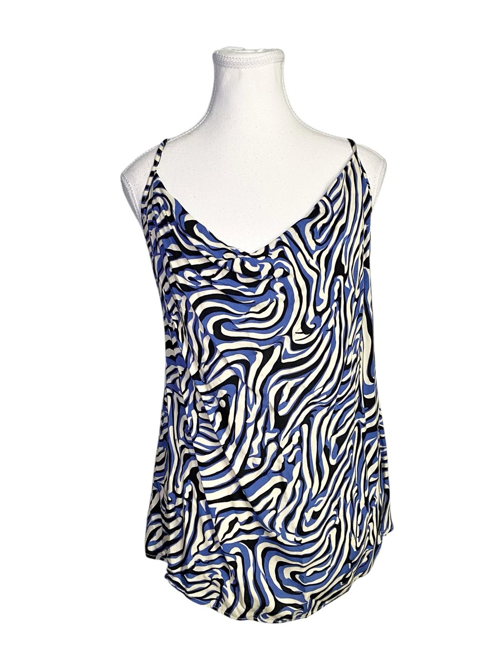 ANDTHEWHY Abstract Print Cowl Neck Cami Top - Size Small
